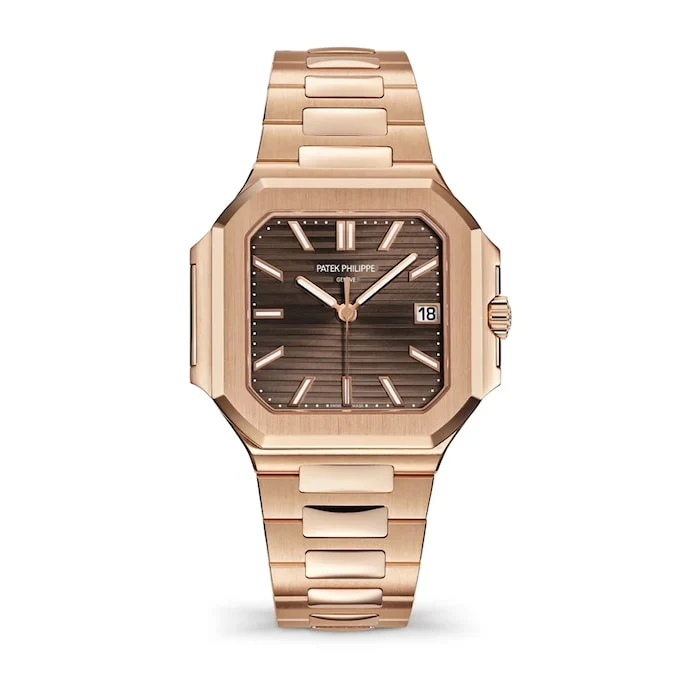 Patek Philippe 40mm Men’s Watch with Brown Material Dial, Gold Case, 30m Water Resistant / 7128/1R-001