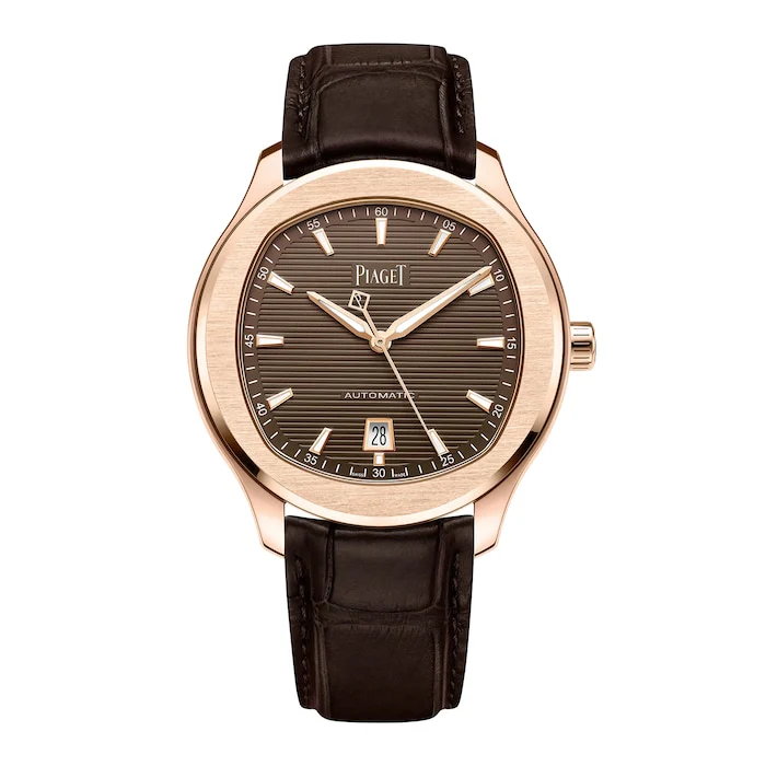 Piaget Automatic 42mm Men’s Watch with Brown Material Dial, Gold Case, 100m Water Resistant / G0A48021