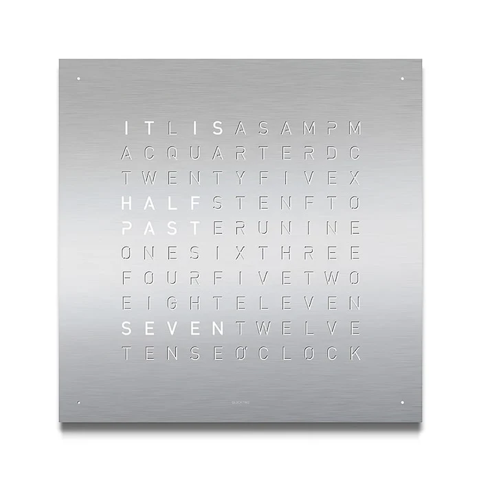 QLOCKTWO CLASSIC Stainless Steel Wall Clock 45cm Luxury Watch Luxury Watch Swiss Made High Precision Movement QT4ENSS