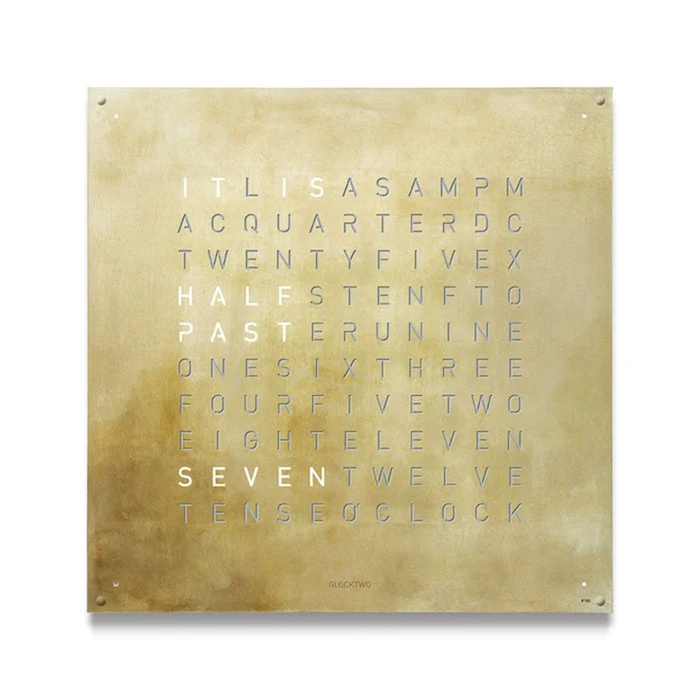 QLOCKTWO EARTH 90 Large Creator's Edition Silver & Gold Wall Clock Luxury Watch Luxury Watch LG4ENSG