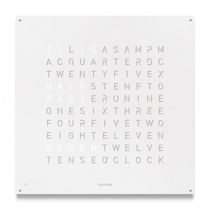 QLOCKTWO EARTH 90 Large Stainless Steel White Pepper Wall Clock Luxury Watch Luxury Watch LG4ENWHPC