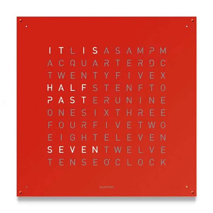 QLOCKTWO LARGE Stainless Steel Red Pepper Wall Clock 90cm Luxury Watch Luxury Watch Swiss Made Highâ Precision Movement Sapphire Crystal Stainless Steel Case LG4ENREPC