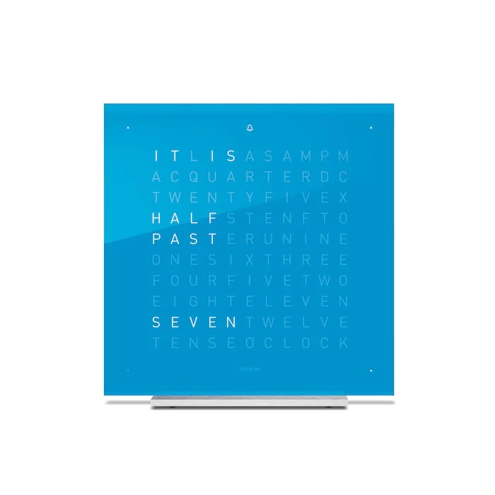 QLOCKTWO TOUCH Blue Candy Acrylic Table Clock 13.5cm Luxury Watch Luxury Watch Swiss Made High Precision Movement FTENBC