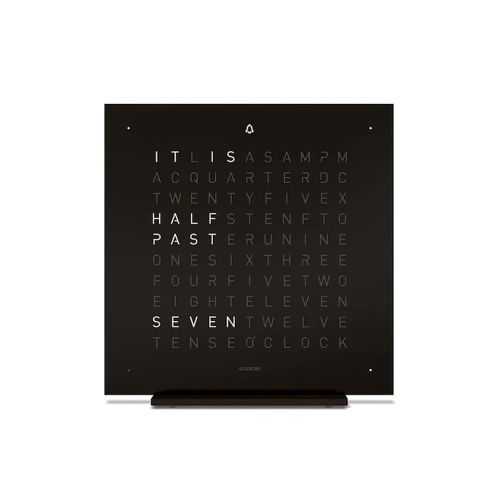 QLOCKTWO TOUCH Deep Black Table Clock 13.5cm Luxury Watch Luxury Watch Swiss Made High Precision Movement T4BLENSSBL