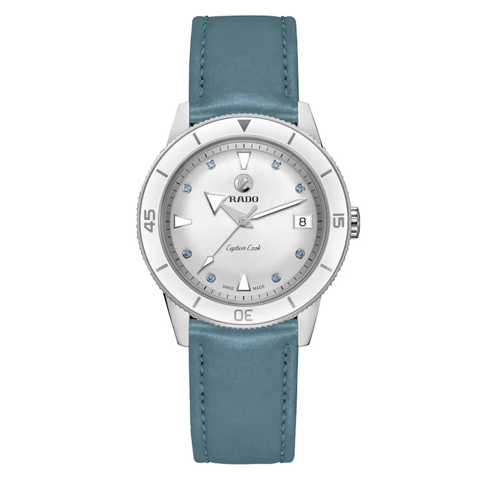Rado Automatic 37mm Men’s Watch with White Material Dial, Stainless Steel Case & Bracelet, 100m Water Resistant / R32500718
