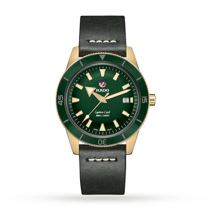 Rado Automatic 42mm Men’s Watch with Green Material Dial, Bronze Case, 30m Water Resistant / R32504315