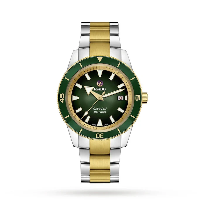 Rado Automatic 42mm Men’s Watch with Green Material Dial, Stainless Steel Case & Bracelet, 300m Water Resistant / R32138303