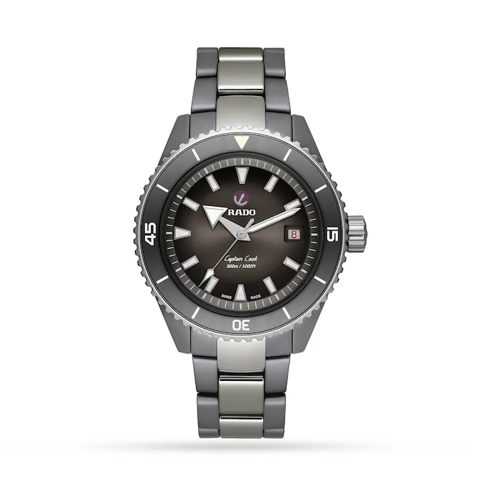 Rado Automatic 43mm Men’s Watch with Grey Material Dial, Ceramic Case, 300m Water Resistant / R32144102