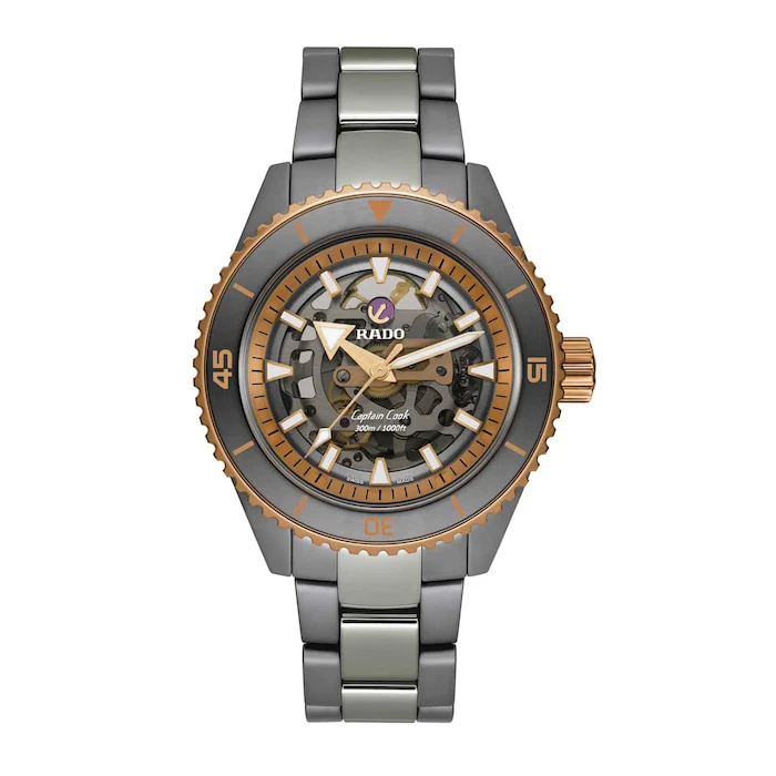 Rado Automatic 43mm Men’s Watch with Grey Material Dial, Stainless Steel Case, 300m Water Resistant / R32148162