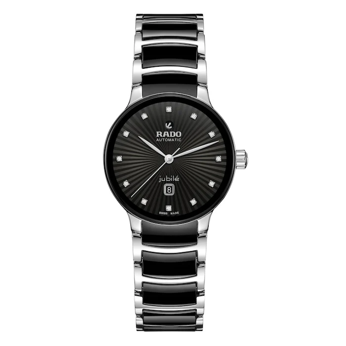 Rado Automatic Men’s Watch with Black Material Dial, Stainless Steel Case, 30m Water Resistant / R30020742