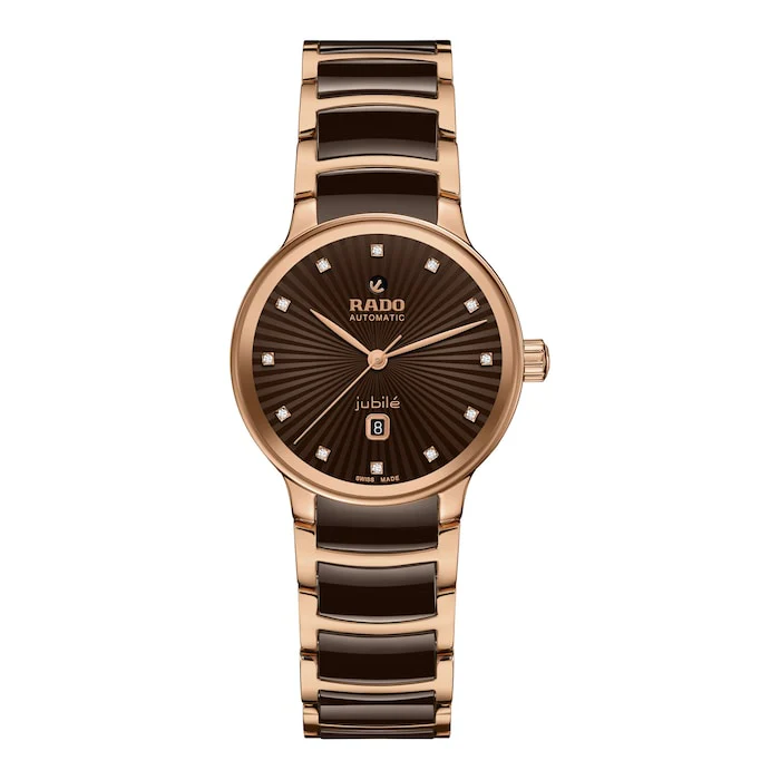 Rado Automatic Men’s Watch with Brown Material Dial, Stainless Steel Case & Bracelet, 30m Water Resistant / R30019732