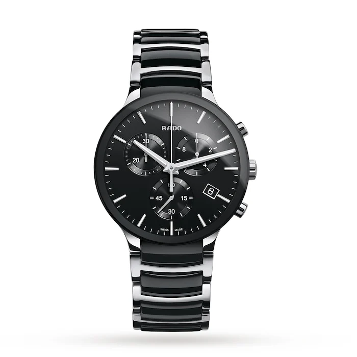 Rado Quartz 40mm Men’s Watch with Black Material Dial, Stainless Steel Case, 50m Water Resistant / R30130152