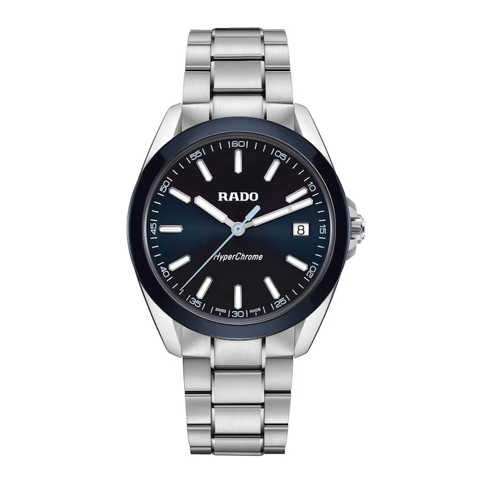 Rado Quartz Men’s Watch with Blue Material Dial, Stainless Steel Case & Bracelet, 150m Water Resistant / R32280203
