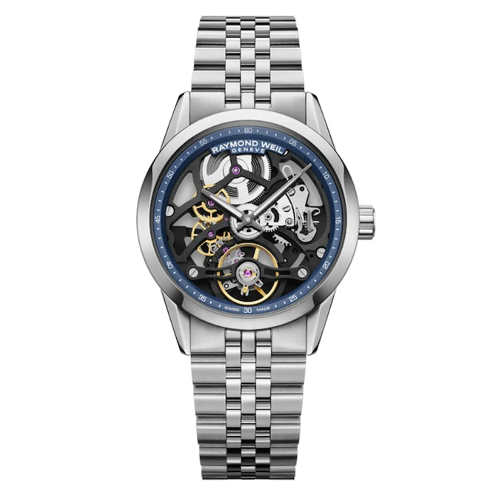 Raymond Weil Automatic 38mm Men’s Watch with Blue Material Dial, Stainless Steel Case & Bracelet, 100m Water Resistant / 2783-ST-50000