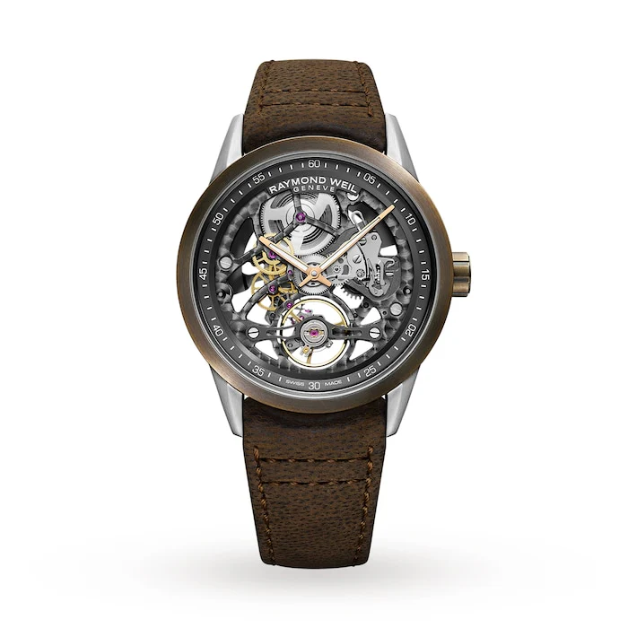 Raymond Weil Automatic 42mm Men’s Watch with Skeleton Material Dial, Stainless Steel Case, 100m Water Resistant / 2785-SBC-60000