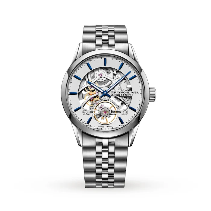 Raymond Weil Automatic 42mm Men’s Watch with Skeleton Material Dial, Stainless Steel Case & Bracelet, 100m Water Resistant / 2785-ST-65001