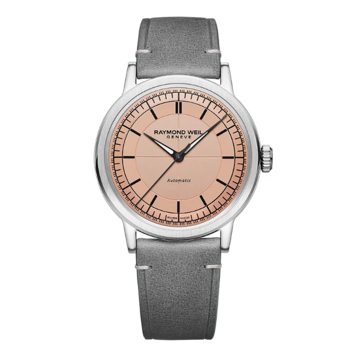 Raymond Weil Automatic Men’s Watch with Pink Material Dial, Stainless Steel Case, 50m Water Resistant / 2925-STC-80001