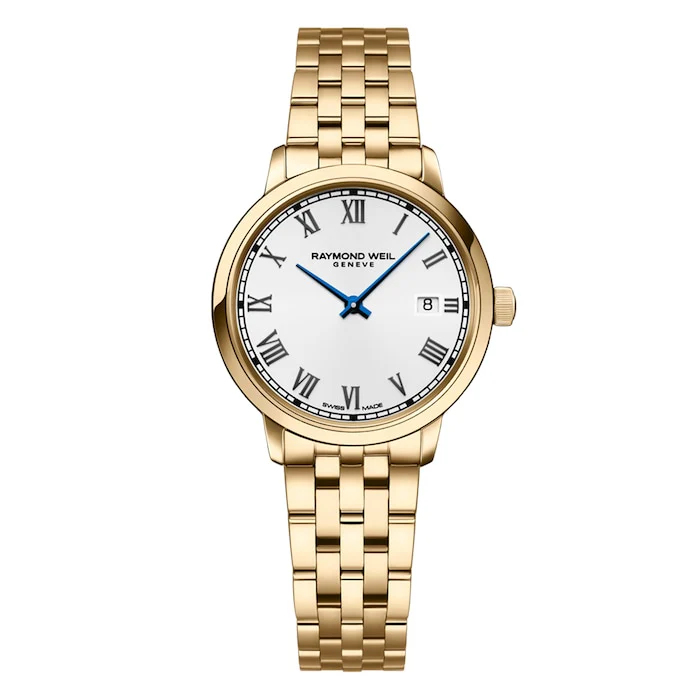 Raymond Weil Toccata Gold PVD Quartz 29mm Ladies Watch White Luxury Watch Swiss Made High Precision Movement 5985-P-00359
