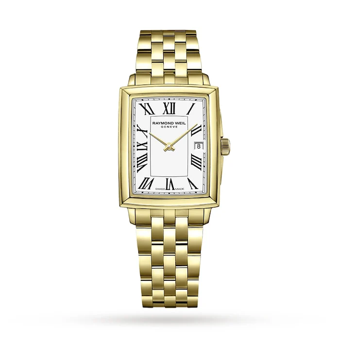 Raymond Weil Toccata Ladies Gold Quartz Watch 22.6 x 28.1mm Luxury Watch Swiss Made High Precision Movement 5925-P-00300