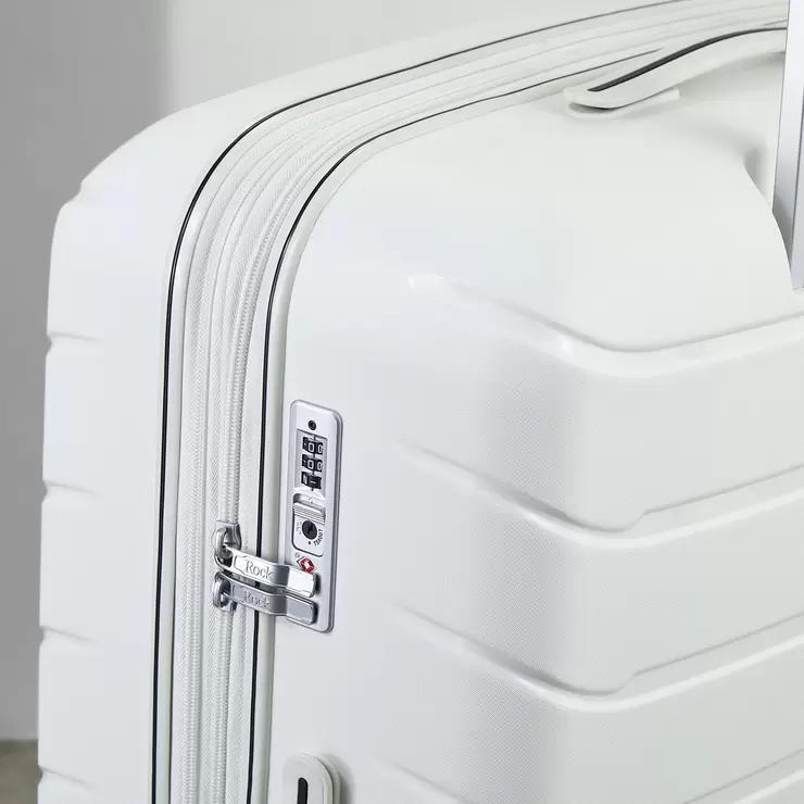 Rock Prime 3 Piece Hardside Luggage Set in White - Image 4