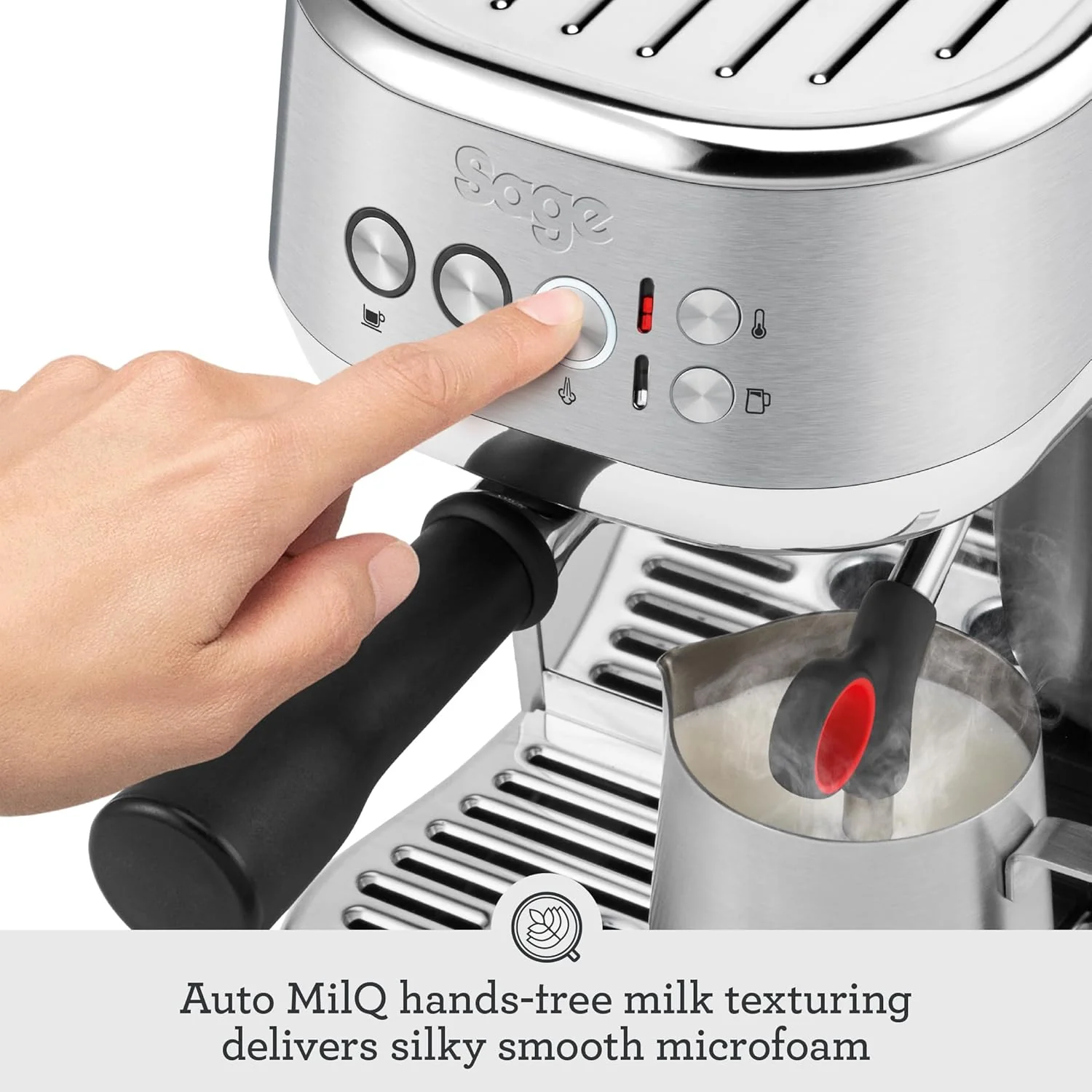 Sage - The Bambino Plus - Compact Coffee Machine with Automatic Milk Frother - 1.9L, 15 bar, 1600 W - Single or Double Shot Espresso Maker, Cappuccino, Latte, Black Truffle - Image 5