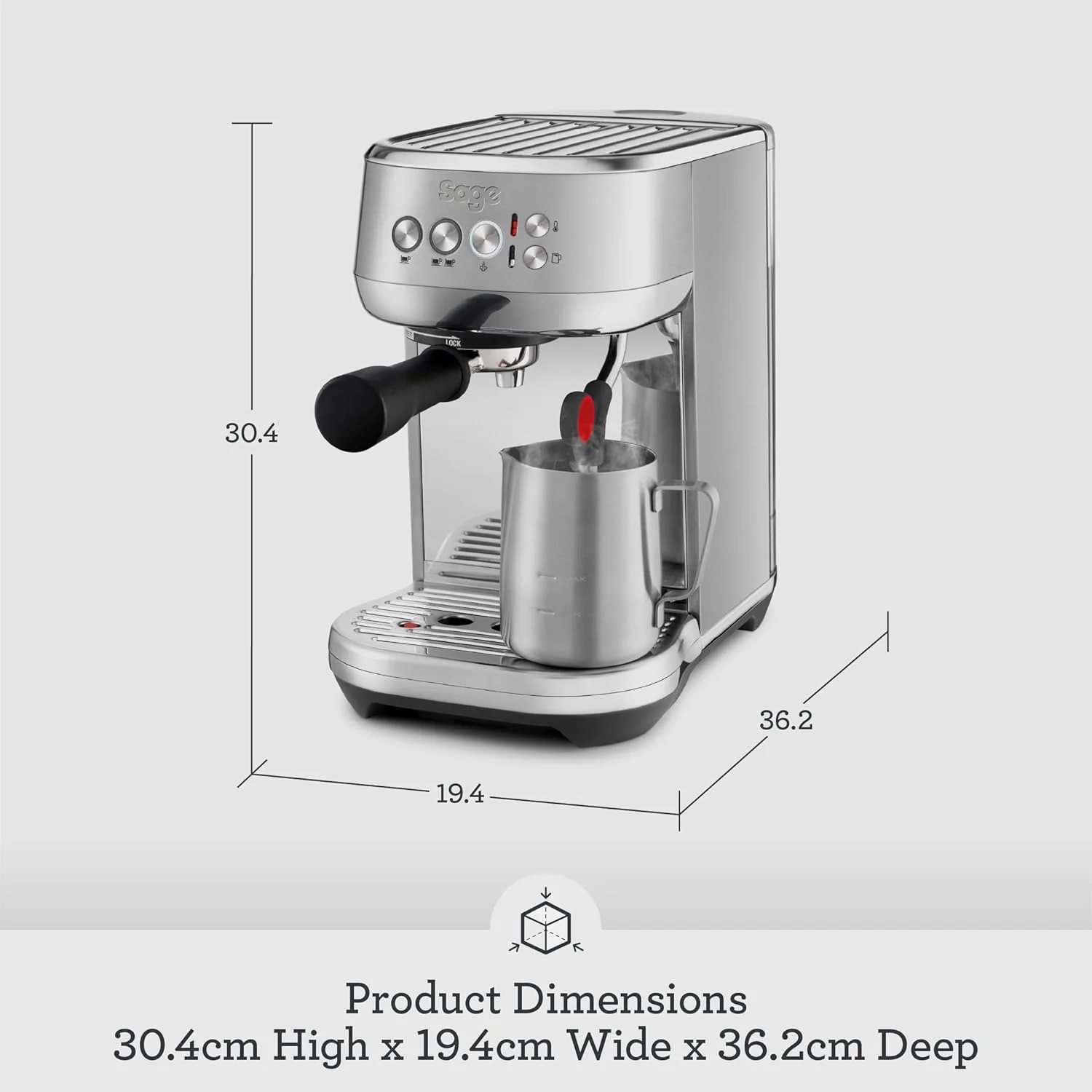 Sage the Bambino Plus Espresso Machine, Coffee Machine with Milk Frother, SES500BTR - Black Truffle - Image 7