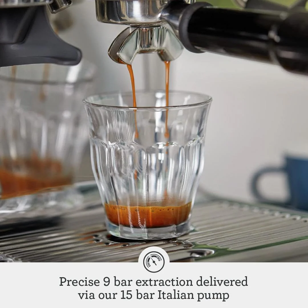 Sage - The Barista Express - Bean to Cup Coffee Machine with Grinder and Manual Milk Frother - 16 Grind Settings, 15 Bar Pump, PID Temp Control - With Temperature Control Jug, Black Truffle - Image 4