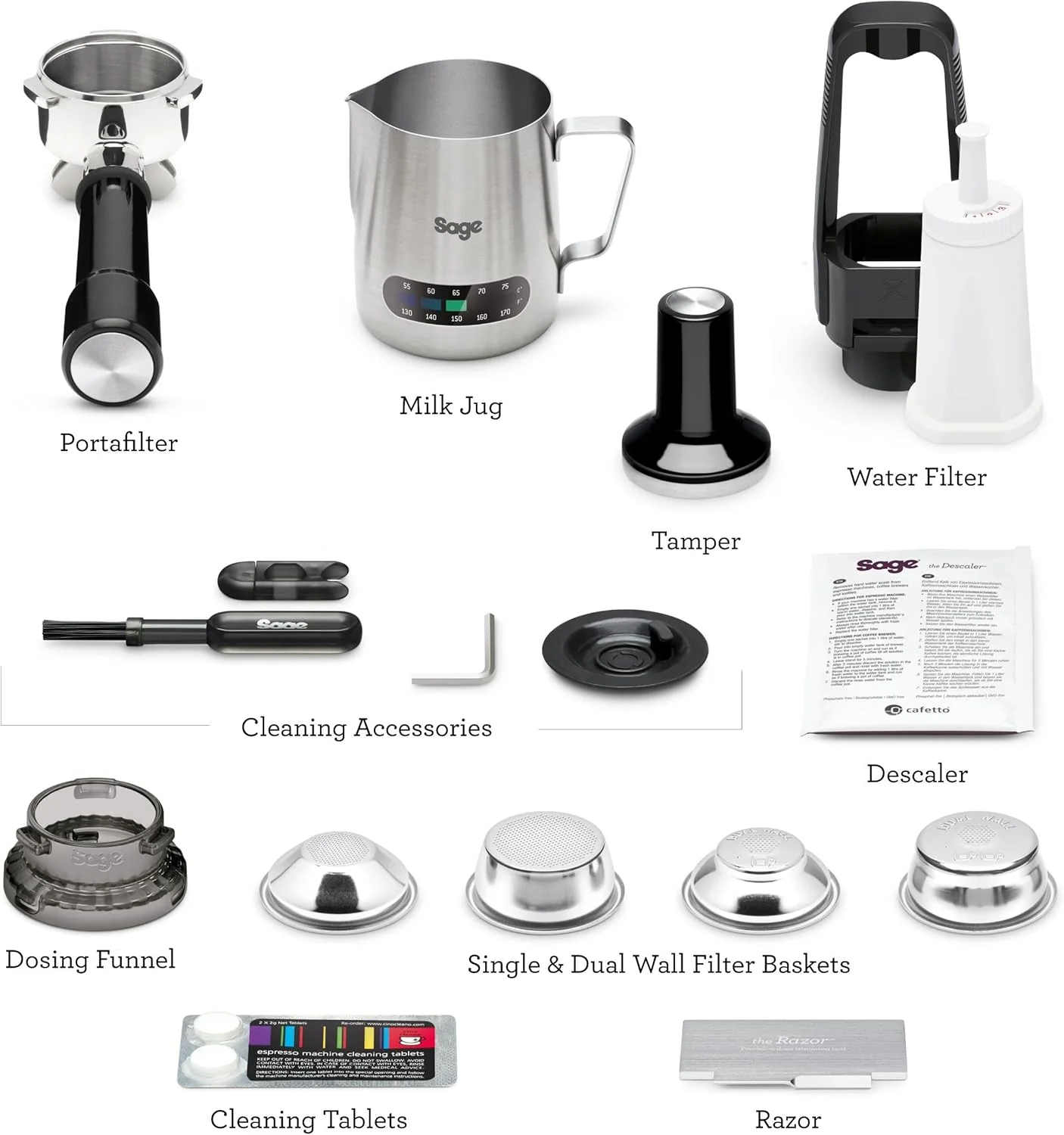 Sage - The Barista Express - Bean to Cup Coffee Machine with Grinder and Manual Milk Frother - 16 Grind Settings, 15 Bar Pump, PID Temp Control - With Temperature Control Jug, Black Truffle - Image 7