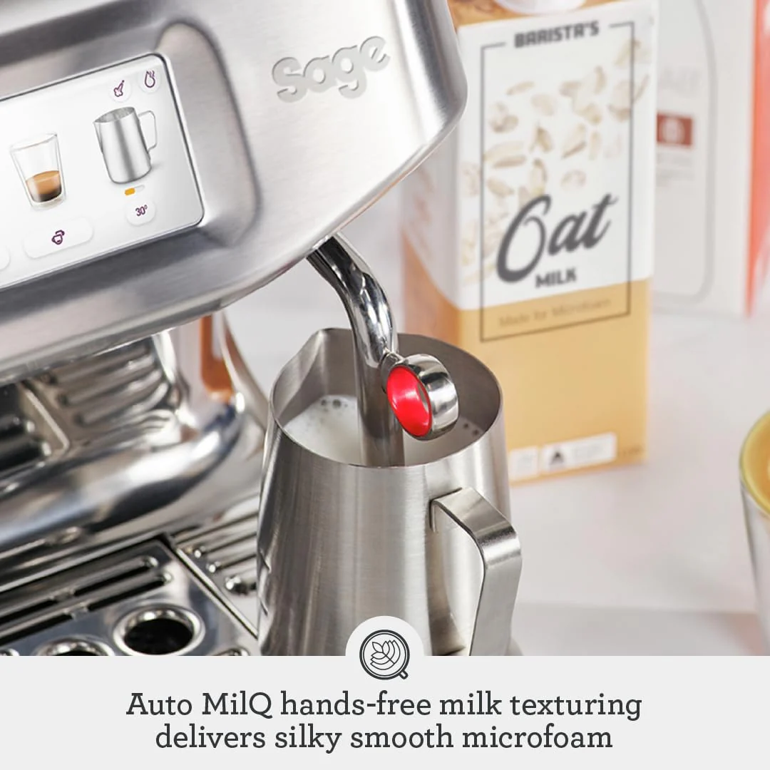Sage - The Barista Touch Impress - Bean to Cup Coffee Machine, Grinder and Milk Frother, Cappuccino, Latte, Espresso Maker, 8 Presets, Milk Jug, 1700 W and Cold Brew Function, Brushed Stainless Steel - Image 5