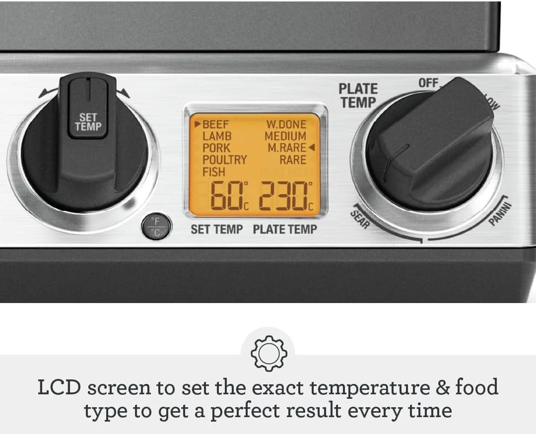 Sage - The BBQ & Press Grill - One-Touch Perfect Panini, Burger & Steak, Brushed Stainless Steel - Image 3