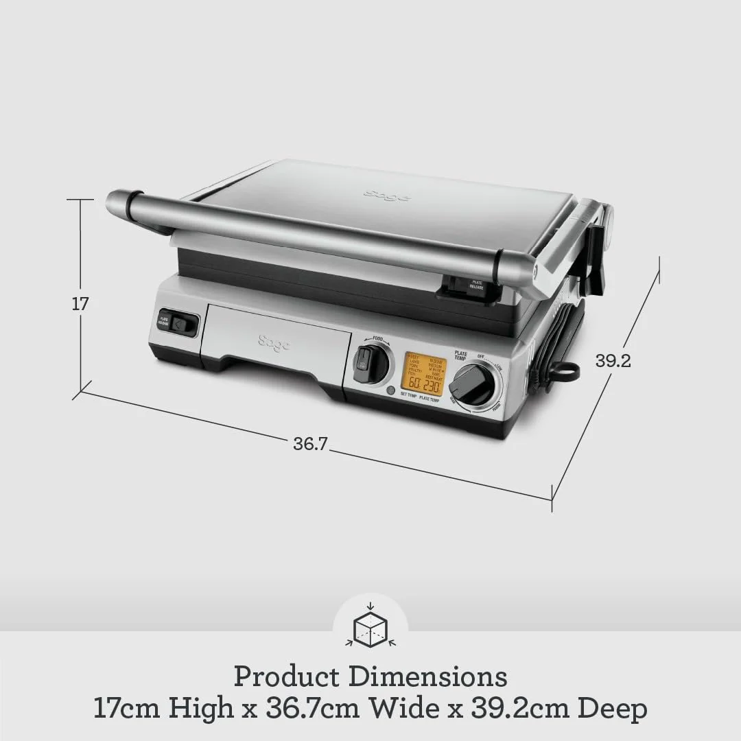 Sage - The BBQ & Press Grill - One-Touch Perfect Panini, Burger & Steak, Brushed Stainless Steel - Image 6