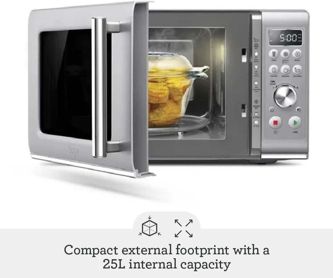 Sage - The Compact Wave Soft Close Microwave, Silver - Image 5