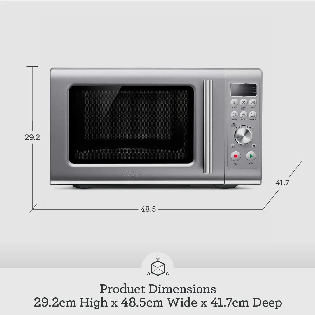 Sage - The Compact Wave Soft Close Microwave, Silver - Image 6