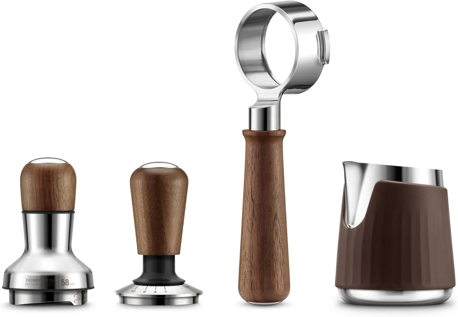 Sage - The Force Gauge Tamper 58mm - Self-Levelling Espresso Tamper, Consistent Pressure, Stainless Steel & Walnut, Compatible with 58mm Sage Portafilters - Image 5