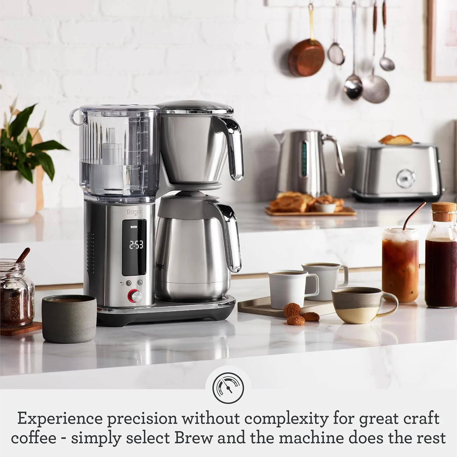 Sage - The Luxe Brewer Thermal One Touch Crafted Coffee - SCA Golden Cup, Programmable, Dual-Wall Thermal Carafe, Cone & Flat Bottom Filters, 1.77L Removable Water Tank - Image 2