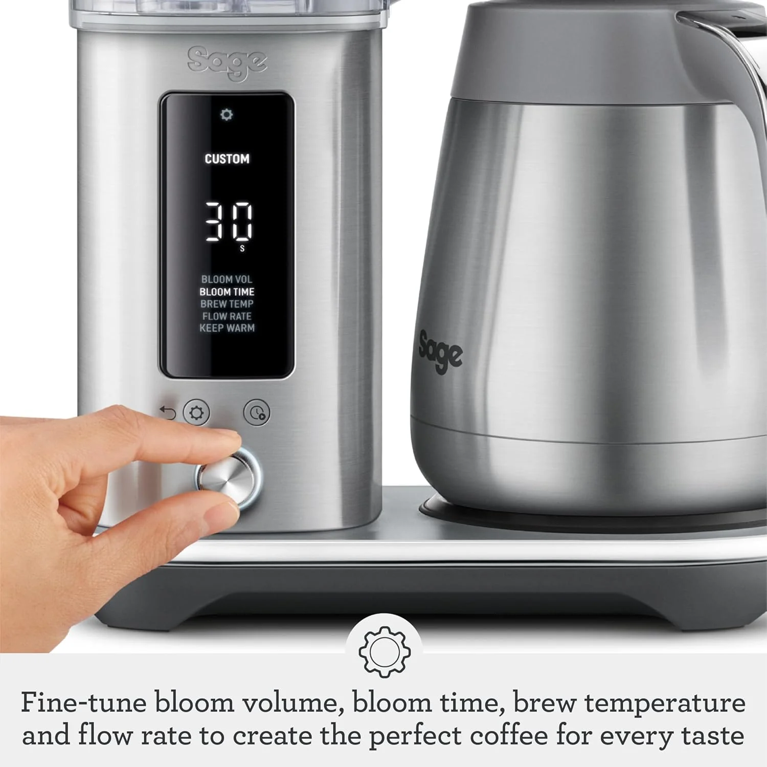 Sage - The Luxe Brewer Thermal One Touch Crafted Coffee - SCA Golden Cup, Programmable, Dual-Wall Thermal Carafe, Cone & Flat Bottom Filters, 1.77L Removable Water Tank - Image 5