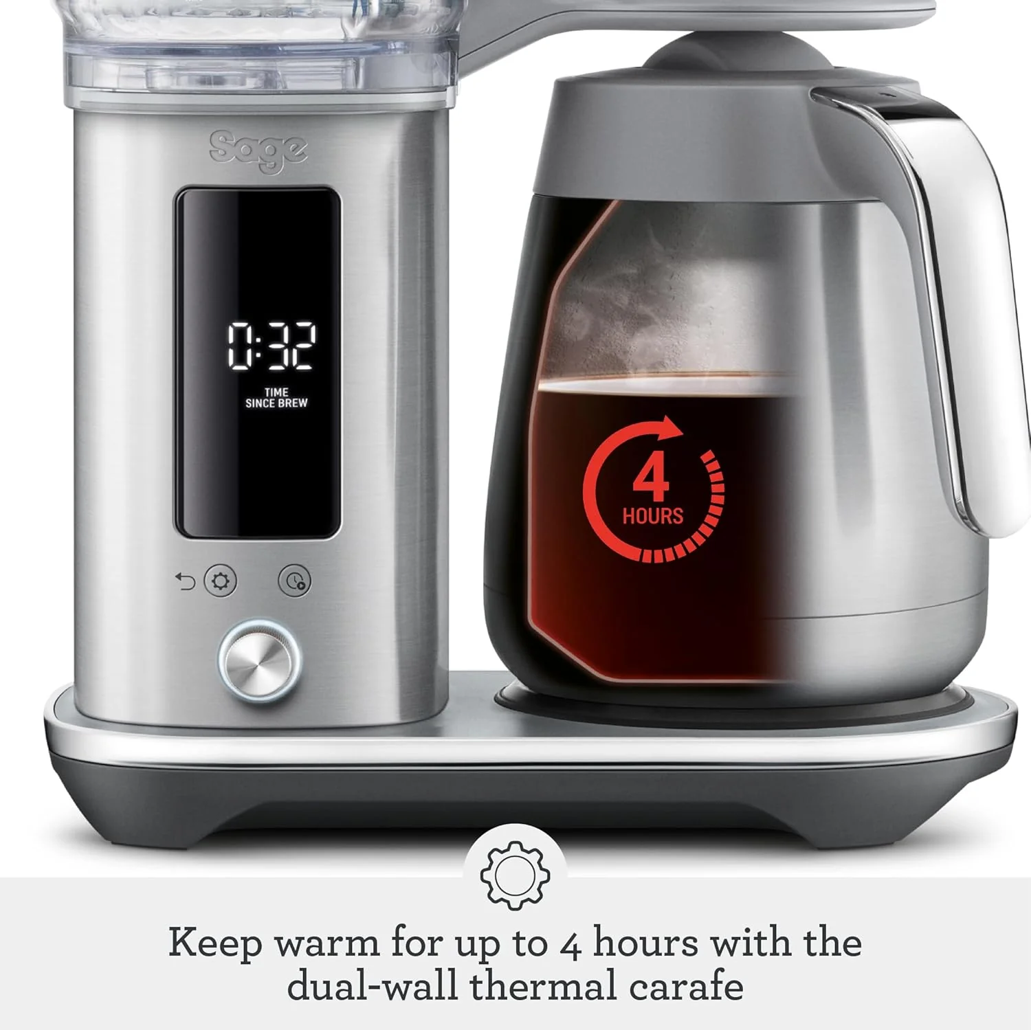 Sage - The Luxe Brewer Thermal One Touch Crafted Coffee - SCA Golden Cup, Programmable, Dual-Wall Thermal Carafe, Cone & Flat Bottom Filters, 1.77L Removable Water Tank - Image 7