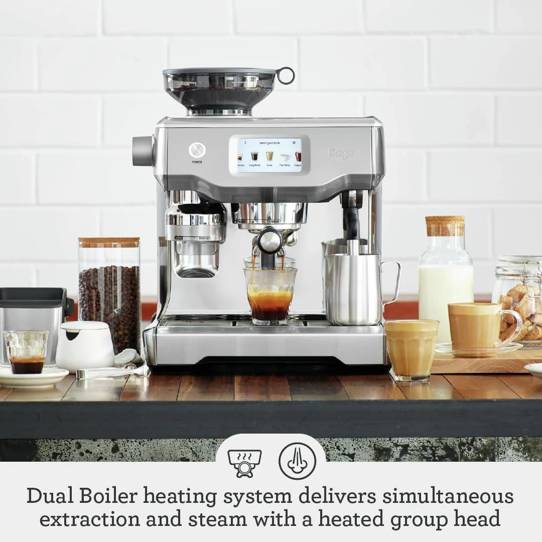 Sage - The Oracle Touch - Bean to Cup Coffee Machine with Grinder & Milk Frother - Fully Automatic Espresso Machine, Touch Screen, 5 Pre-sets - 2.5L Water Tank, 2400 W, Brushed Stainless Steel - Image 2