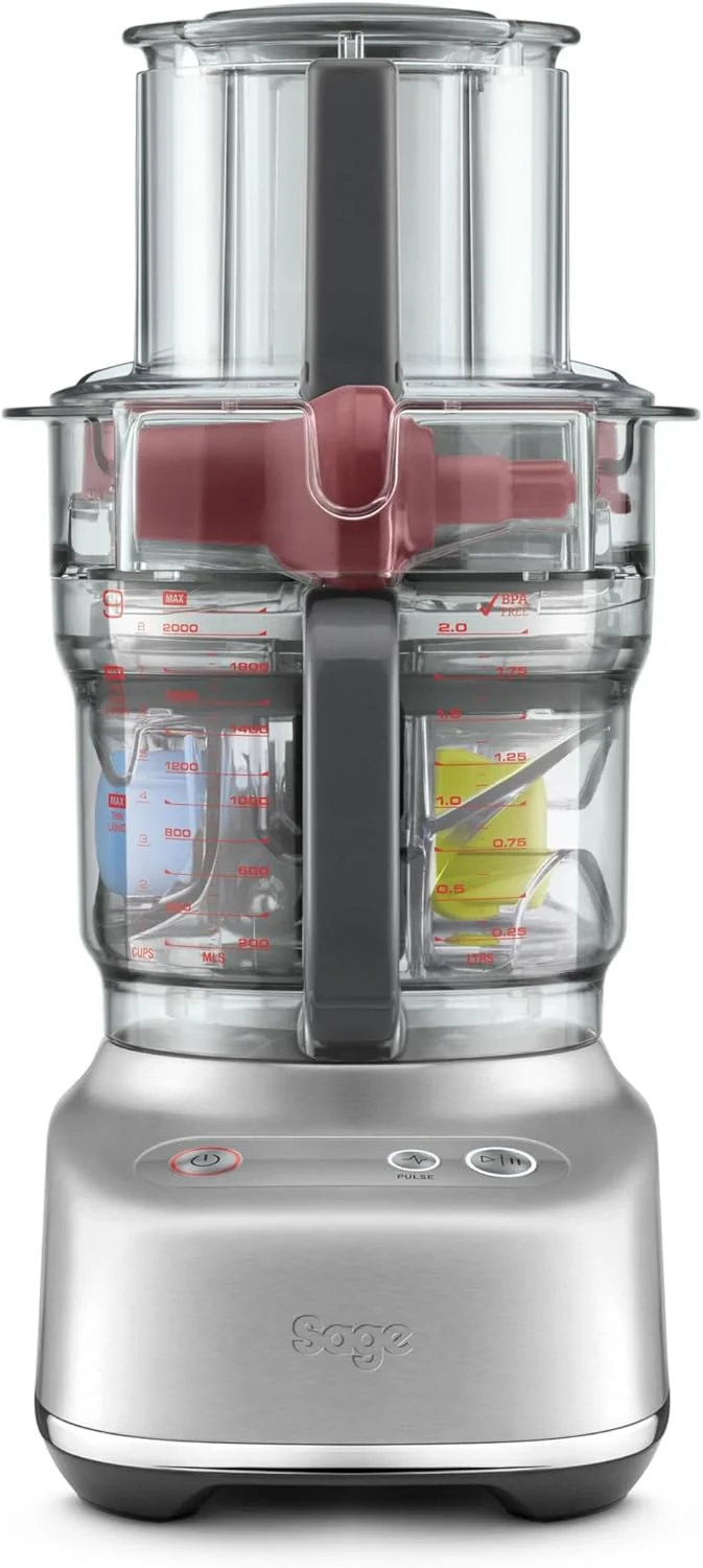 Sage - The Paradice 9 Food Processor - With Dicing Kit, S-blade, Reversible Shredder, Adjustable Slicer & Dough Blade, Brushed Stainless Steel