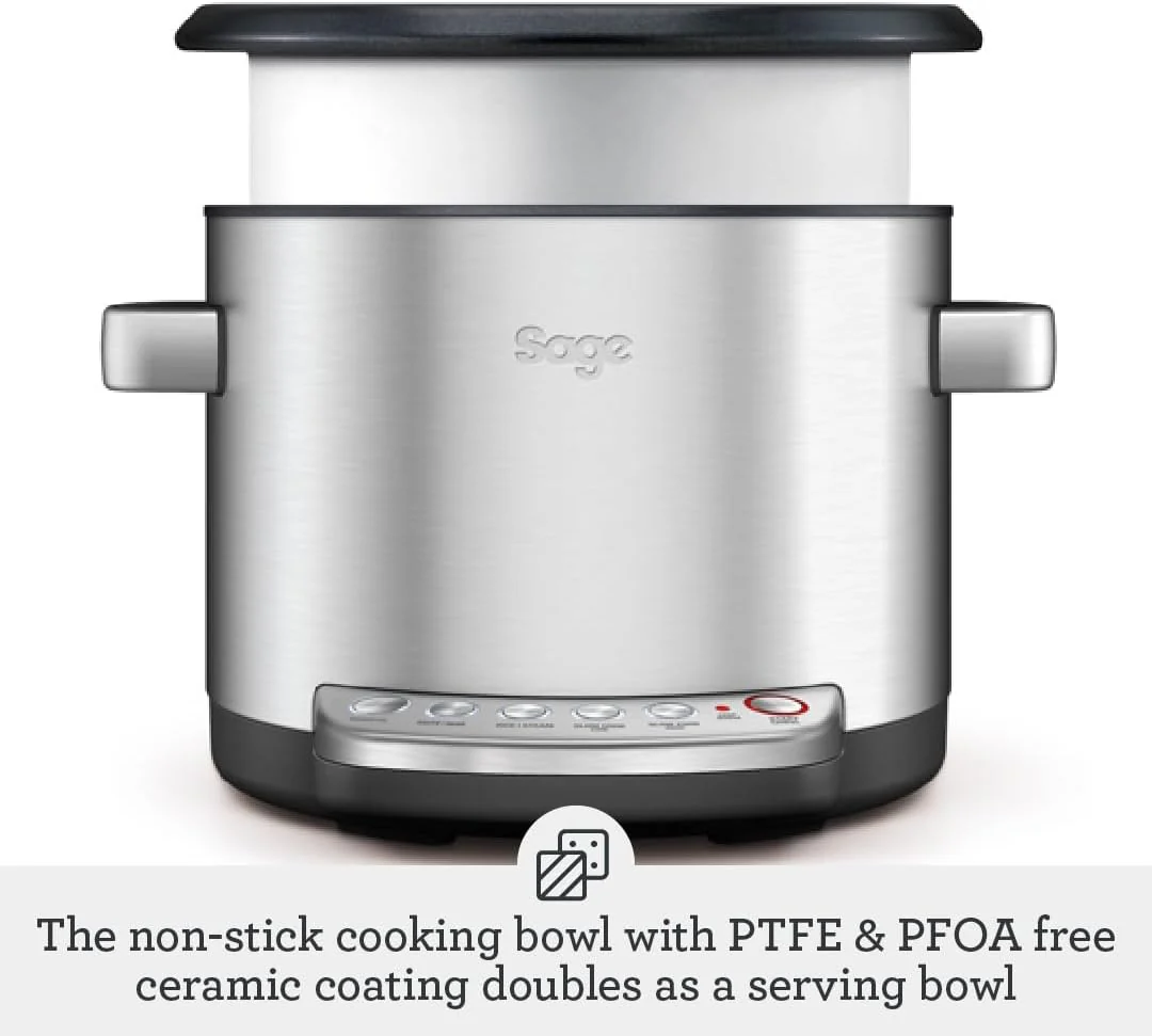 Sage - The Risotto Plus - Multi Cooker with Stir Free Risotto - Sauté, Rice, Steam, Sear, Slow Cook Low/High & Auto Keep Warm Functionality - Brushed Stainless Steel - Image 5