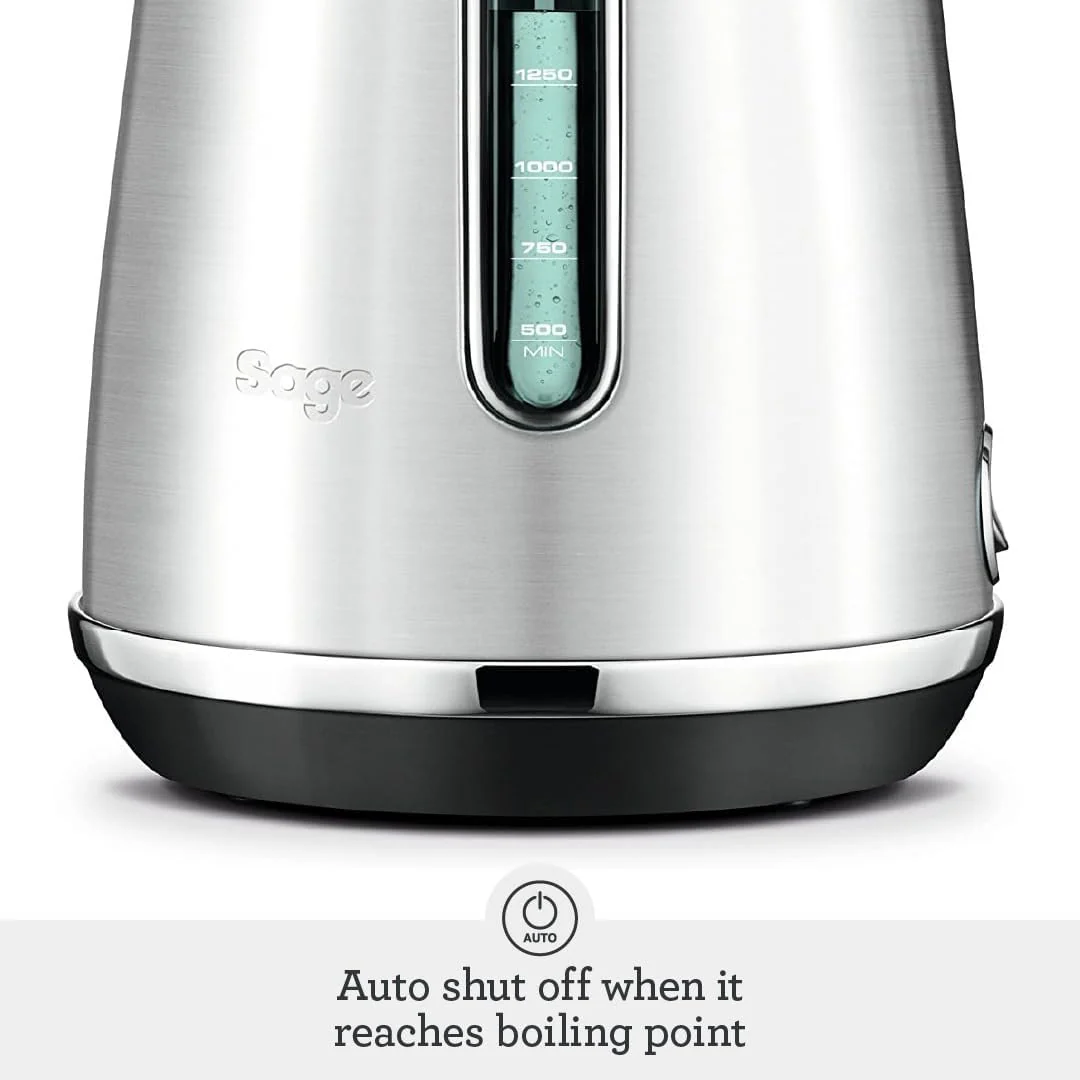 Sage - The Soft Top Luxe Quiet Electric Kettle - Fast Boil, Opens Softly, Elegant Design - 1.7 L Capacity, Cordless, 2400 W - Black Stainless Steel - Image 3