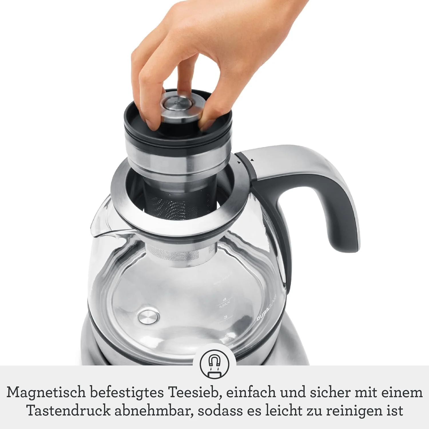 Sage - The Tea Maker Compact - Smart Tea Infuser with 5 Presets for Green, White, Oolong, Herbal & Black - Variable Temperature & Steep Time - 4 Cup / 1L Capacity - Smoked Hickory - Image 5