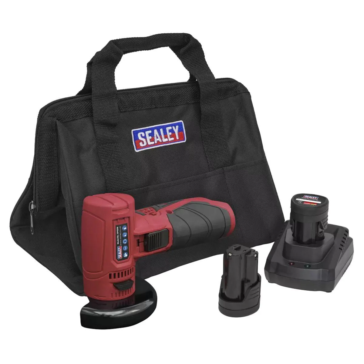 Sealey CP1210KIT 12V 75mm Angle Grinder with 2 x 1.5Ah Battery & Charger in Bag