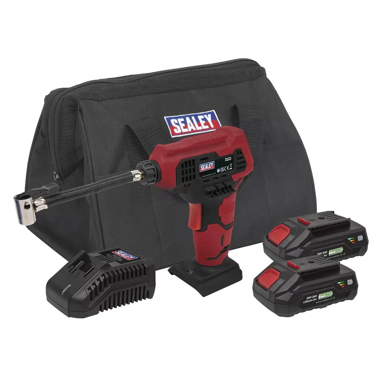 Sealey CP20VAPKIT 20V Cordless Air Pump Kit with 2 Batteries & Charger