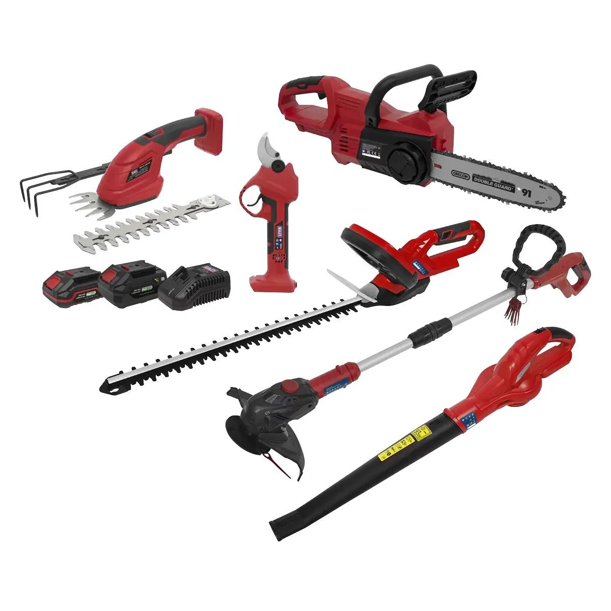 Sealey CP20VCOMBO15 6x20V Garden Maintenance Combo Kit -2 Batteries