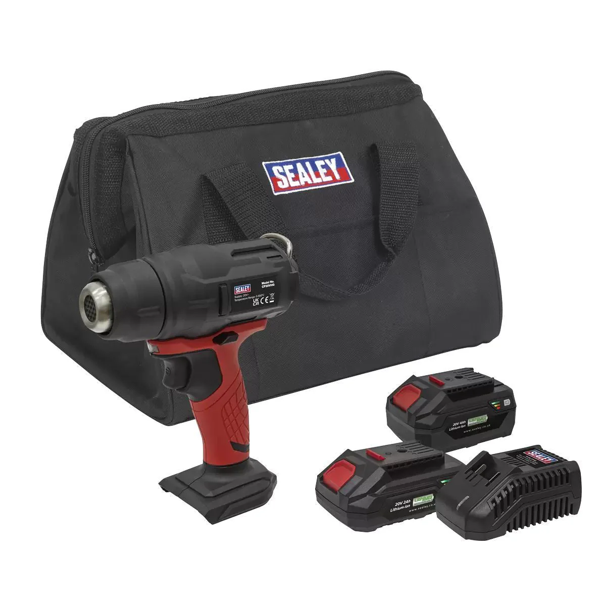 Sealey CP20VHGKIT2 20V Hot Air Gun Kit 2 Batteries with chargers