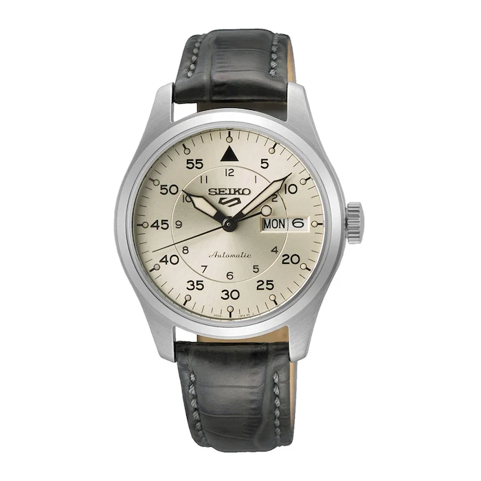 Seiko 5 Sports Automatic 36mm Men’s Watch with White Material Dial, Stainless Steel Case, 100m Water Resistant / SRPJ87K1
