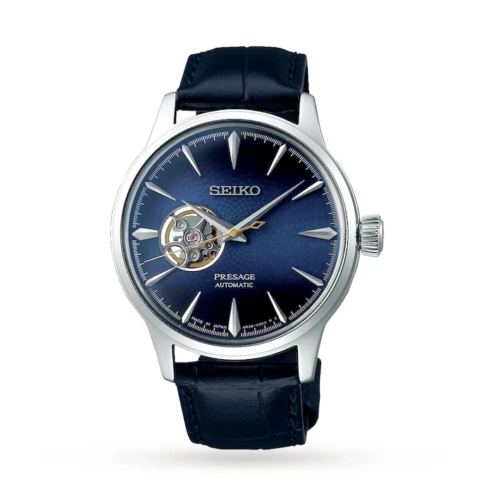 Seiko Presage Presage Automatic Men’s Watch with Blue Material Dial, Stainless Steel Case, 50m Water Resistant / SSA405J1