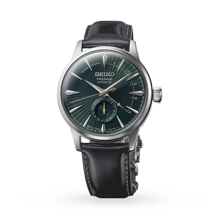 Seiko Presage Presage Automatic Men’s Watch with Green Material Dial, Stainless Steel Case, 50m Water Resistant / SSA459J1
