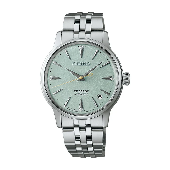 Seiko Presage Presage 'Frozen Mojito' Diamond Cocktail Time 34mm Ladies Watch Japanese Automatic SRPL63J1